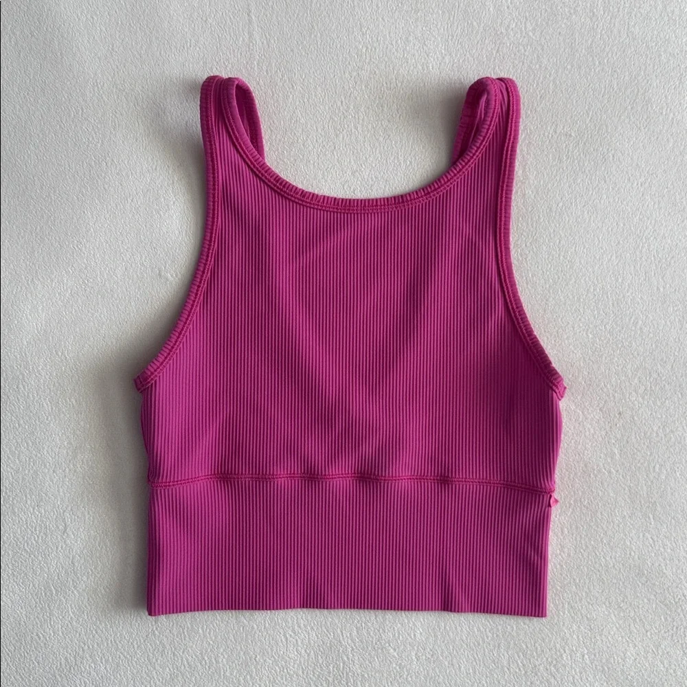 lululemon athletica Hot Pink Cropped Sports Bra Top size 4 - Picture 3 of 9